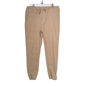 Izod Boys Size 18 Husky Tan Khaki Stretch Joggers Pull On Elastic Waist Pants
